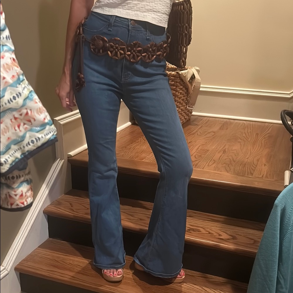1970’s Vintage Look Vibrant MIU Sz 13 Women's High Rise Flare Jeans GVC - Picture 4 of 4